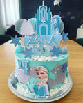 Frozen Elsa Dvorac Toper za Tortu – Premium Topperi.hr Dizajn s Ledenim Dvorcem