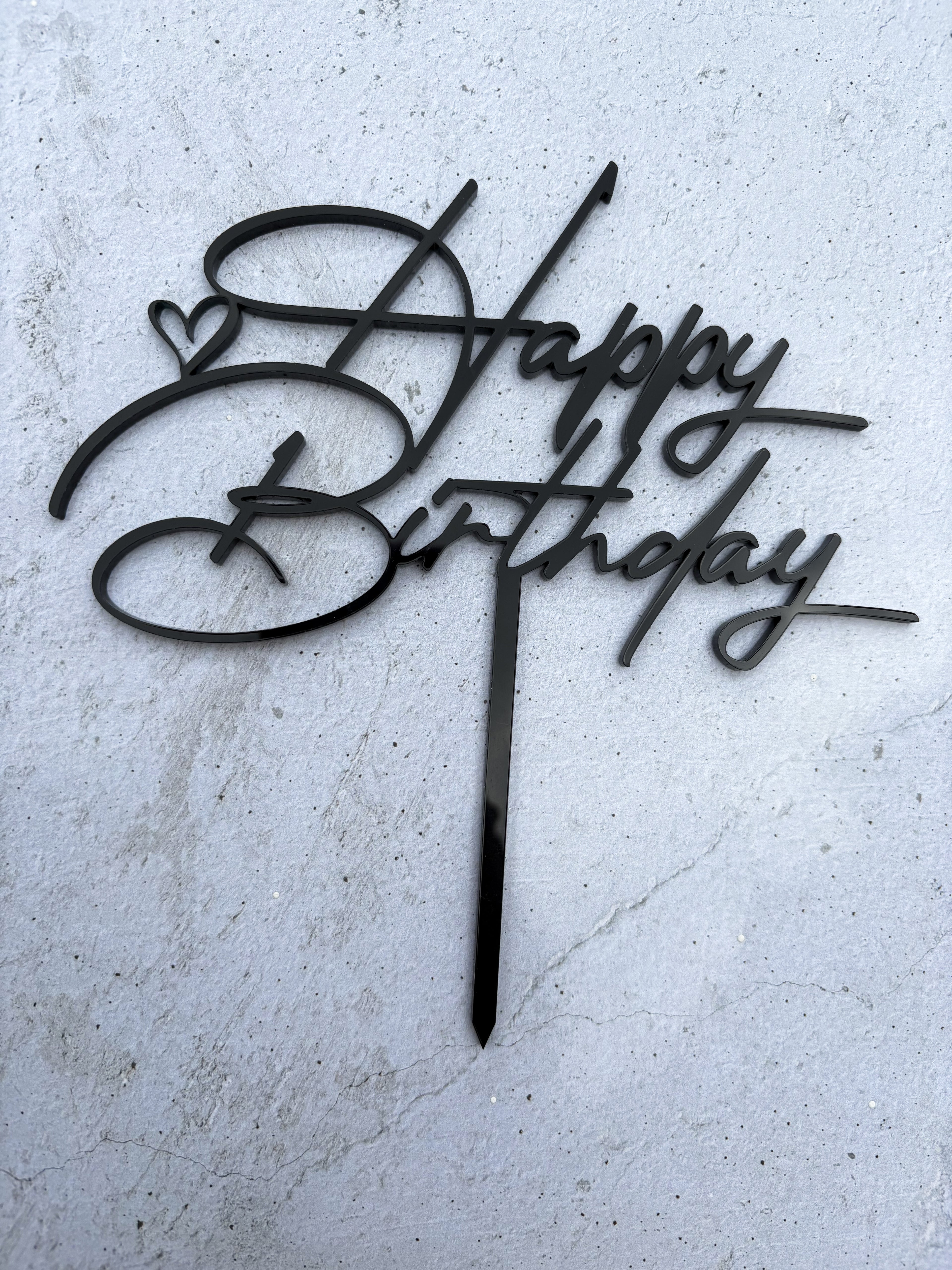 Toper za tortu Happy Birthday – akrilni natpis (pleksiglas)