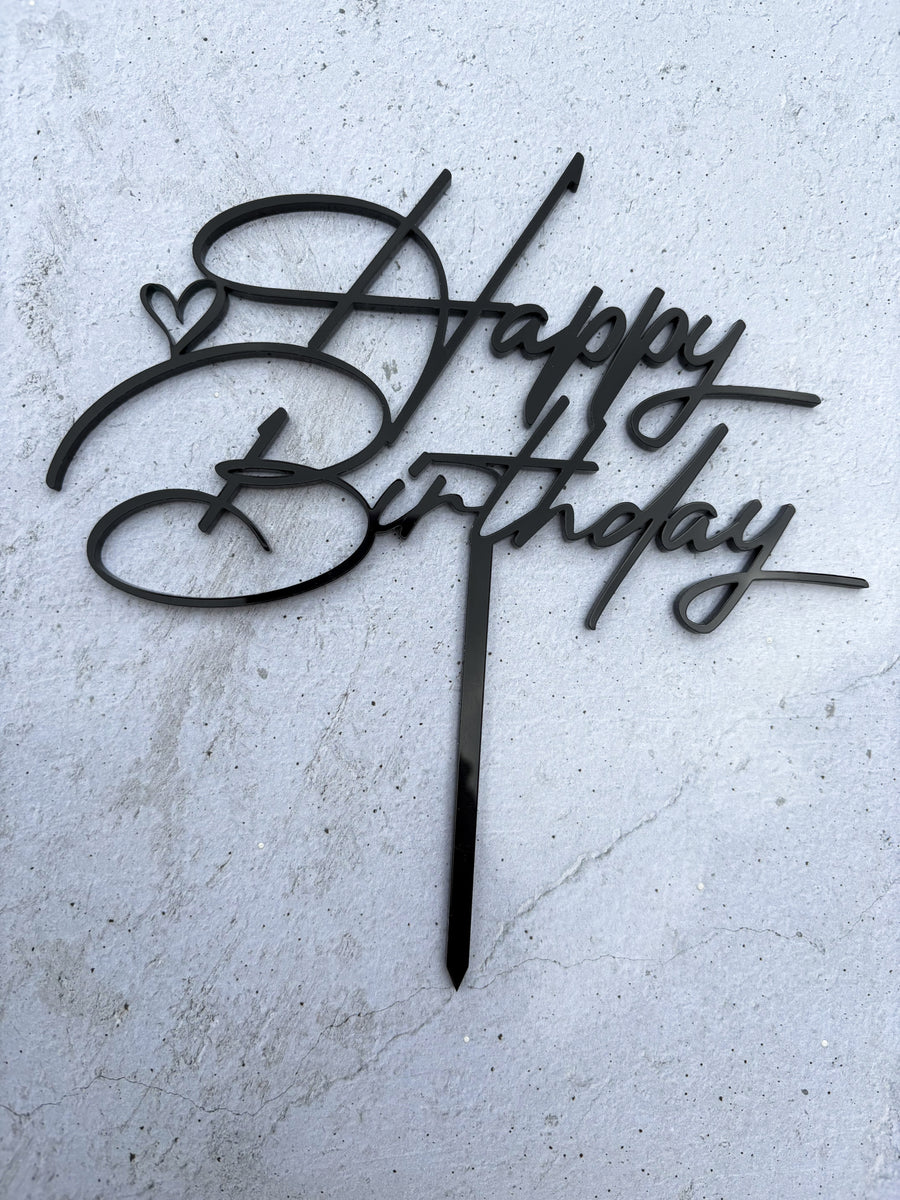 Toper za tortu Happy Birthday – akrilni natpis (pleksiglas)