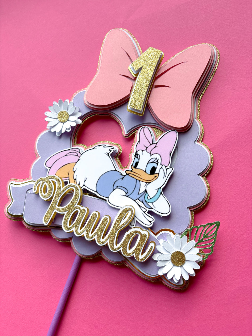 Personalizirani toper za tortu s imenom i brojem – Daisy / Minnie (3D)