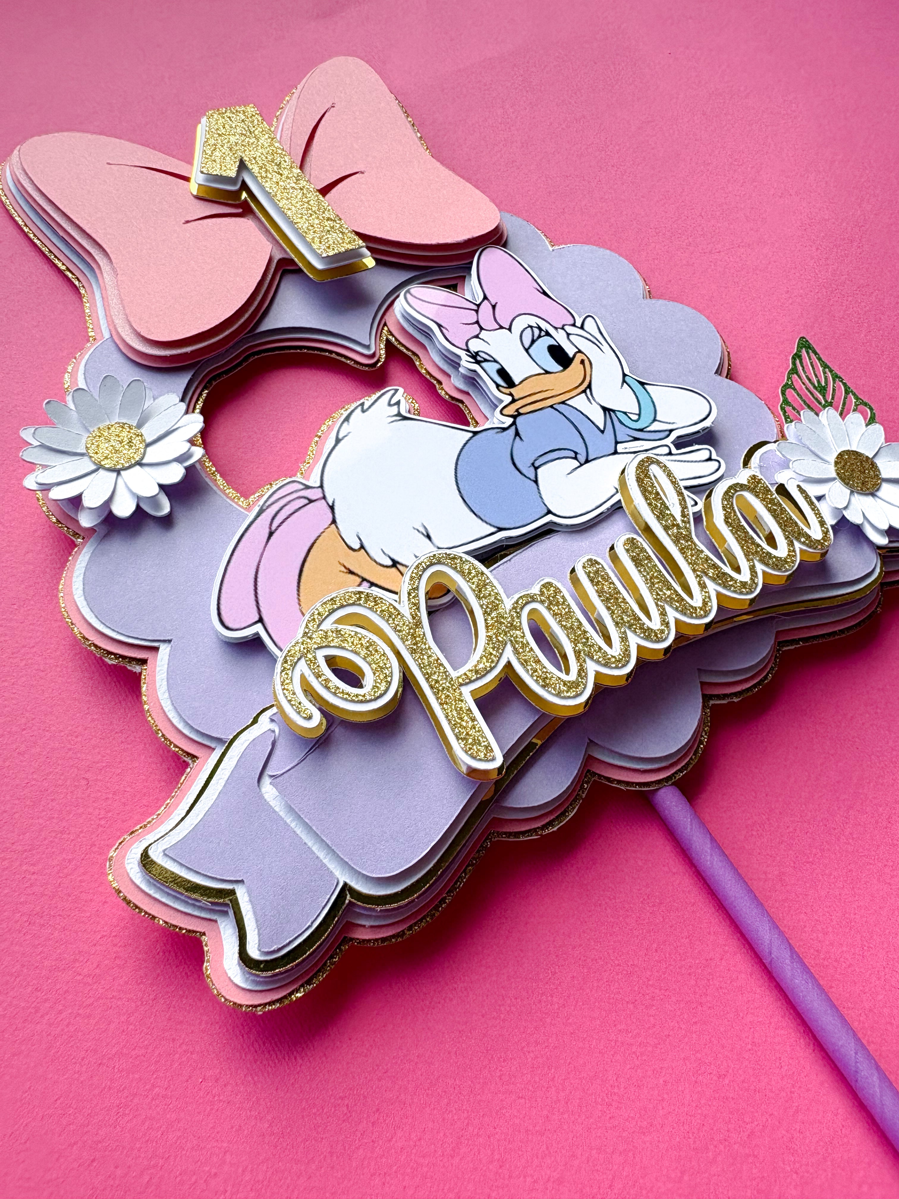Personalizirani toper za tortu s imenom i brojem – Daisy / Minnie (3D)