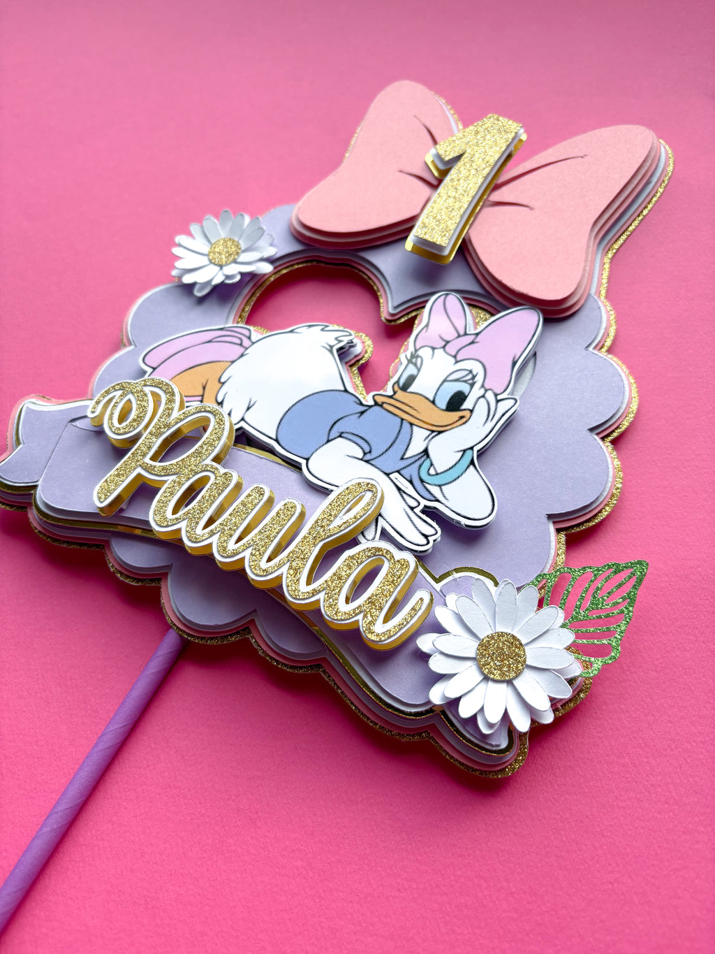 Personalizirani toper za tortu s imenom i brojem – Daisy / Minnie (3D)