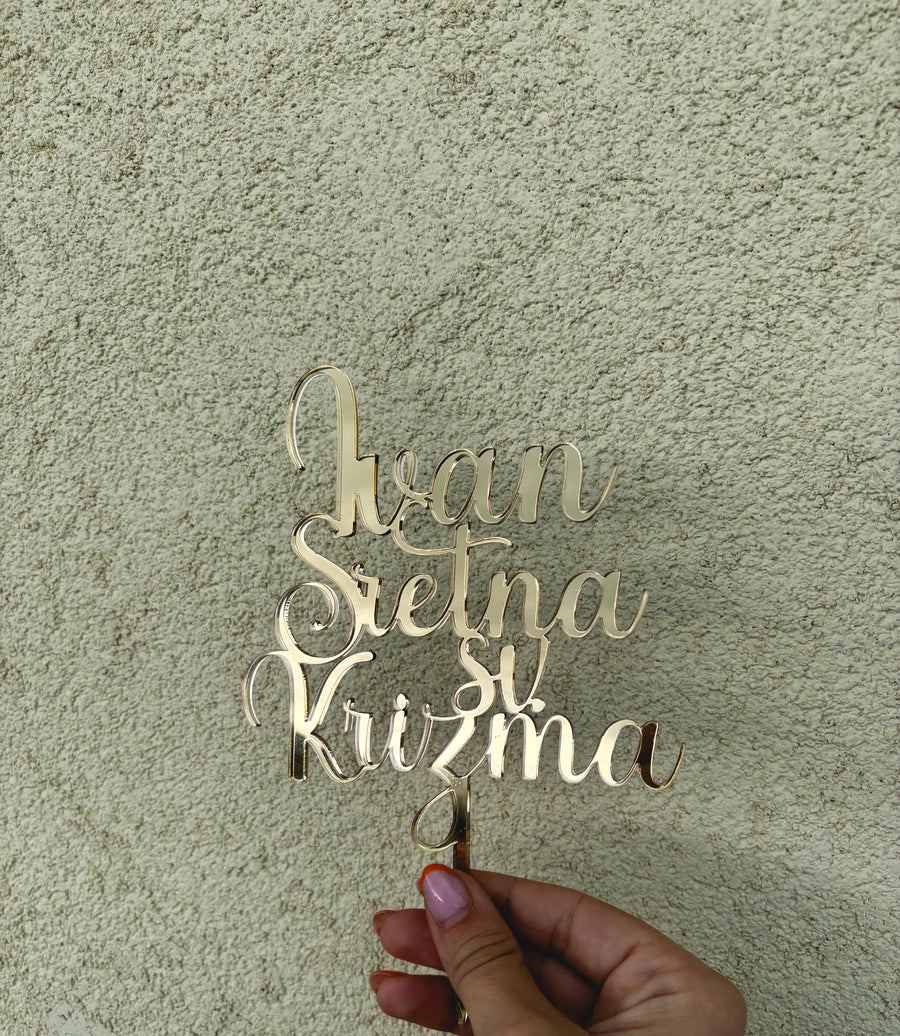 Personalizirani pleksiglas toper – ime Sretna Sv. Krizma
