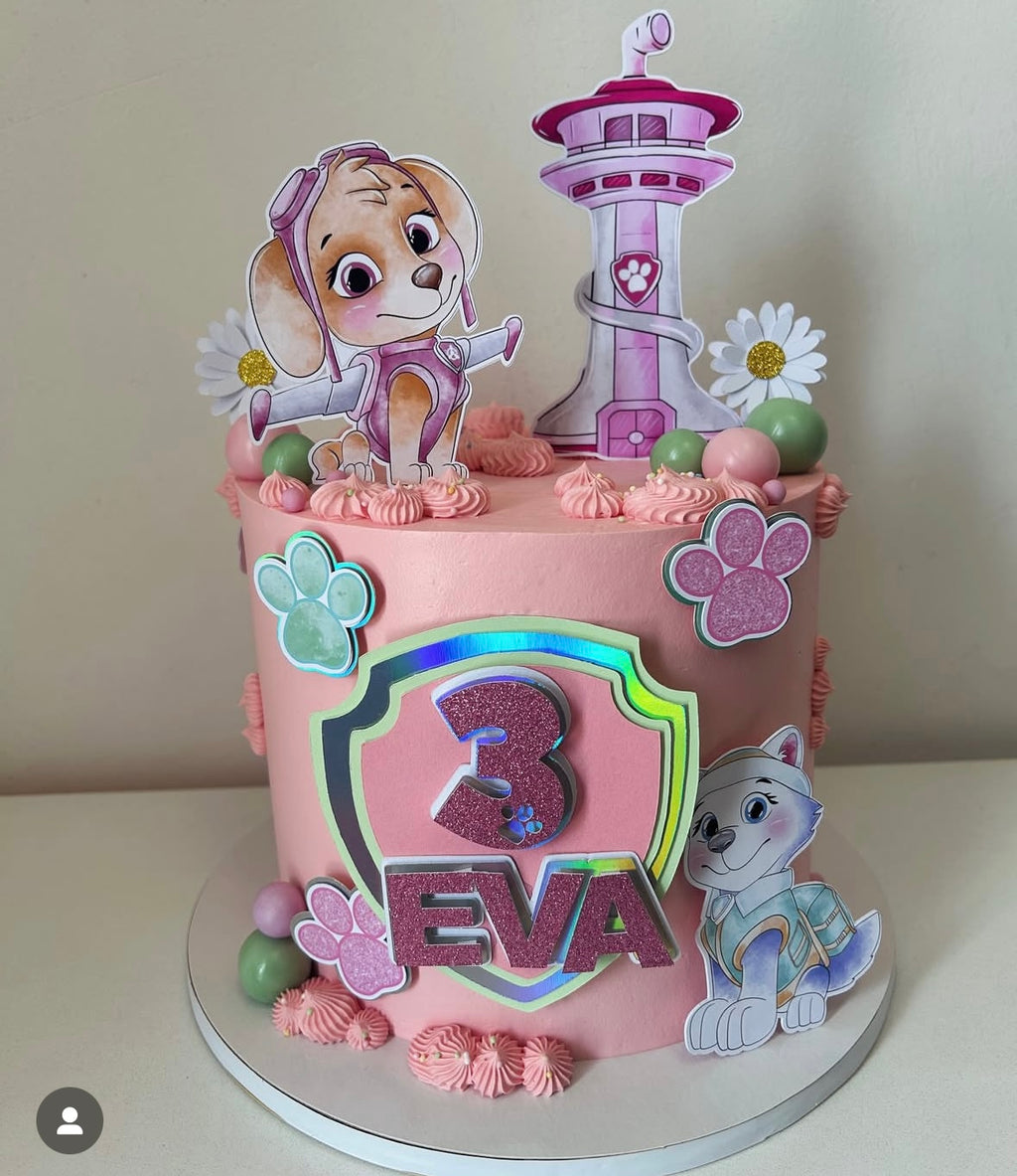 Skye Paw Patrol set topera za tortu – personalizirani rođendanski toper
