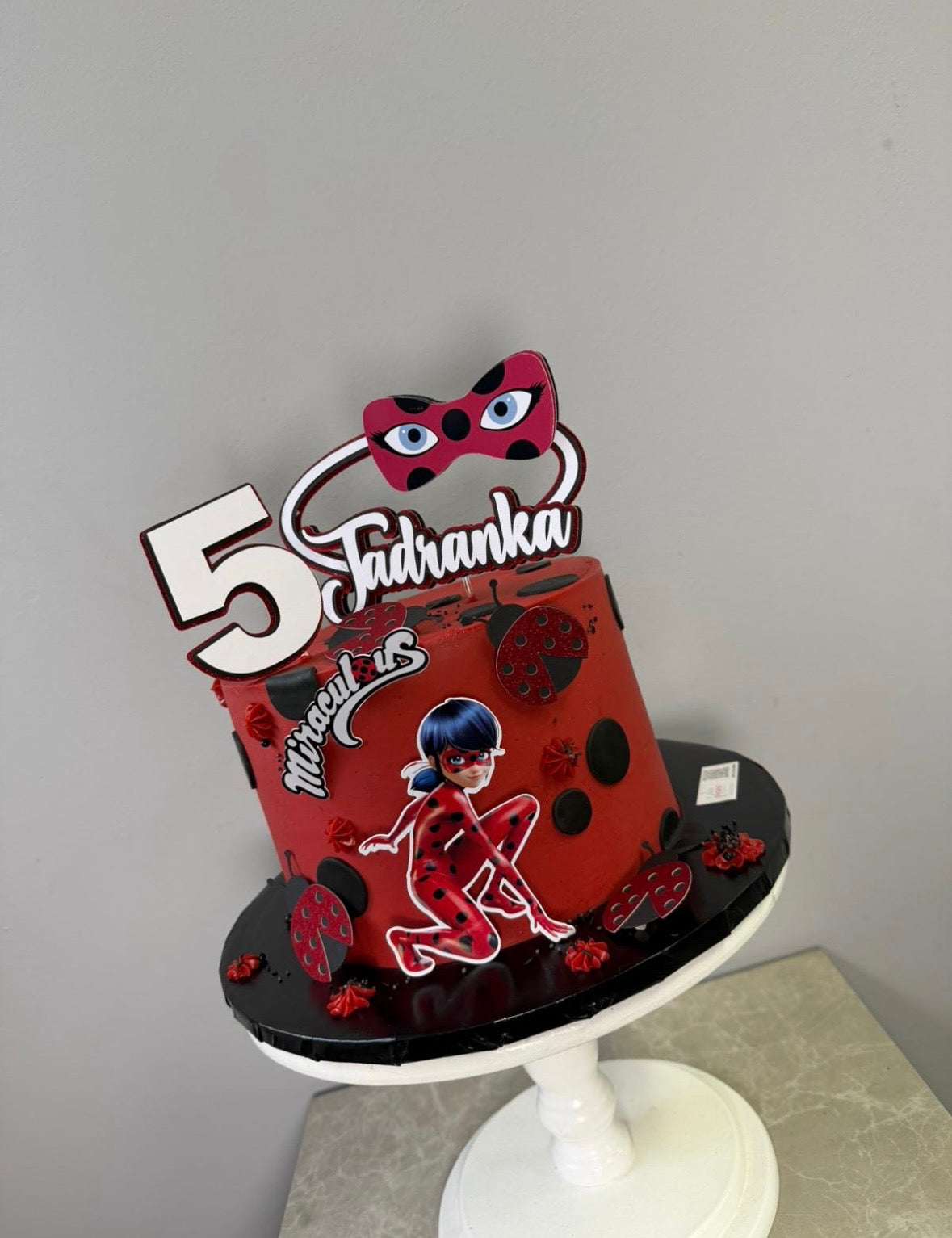 Miraculous Ladybug personalizirani toper za tortu s imenom i brojem