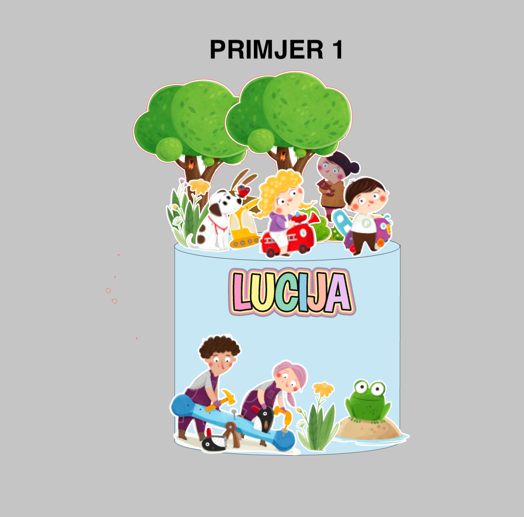 Pino Pucio personalizirani set topera za tortu s imenom i brojem