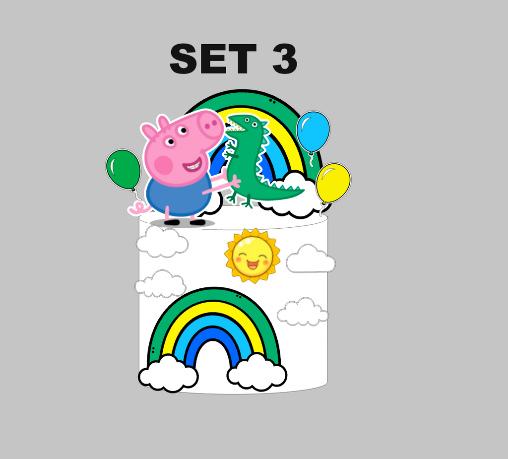 Peppa Pig set topera za tortu – personalizirani 3D toper s imenom i brojem