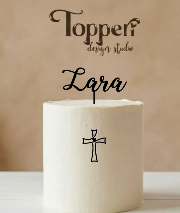 Personalizirani toper za krštenje s imenom i križem