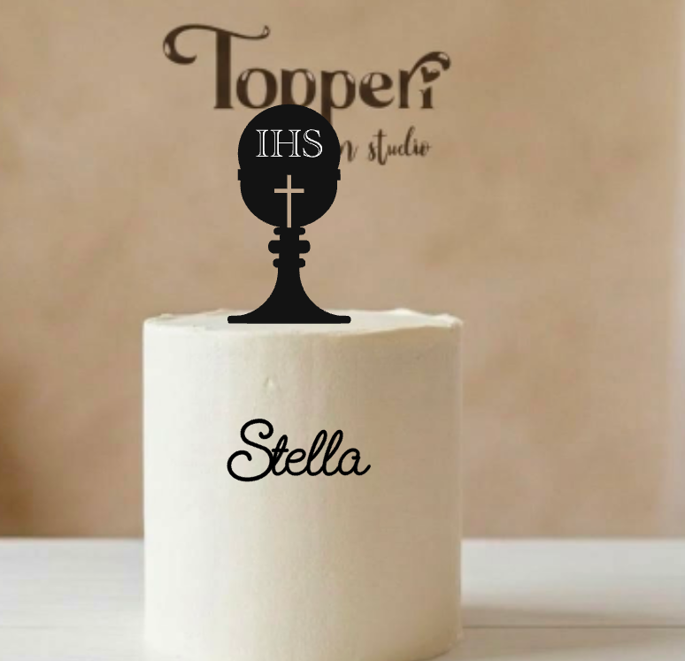 Personalizirani toper za pričest s imenom i kaležom IHS