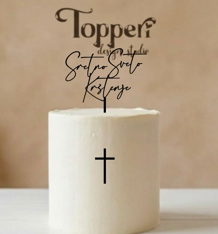 Toper za krštenje – Sretno sveto krštenje s križem