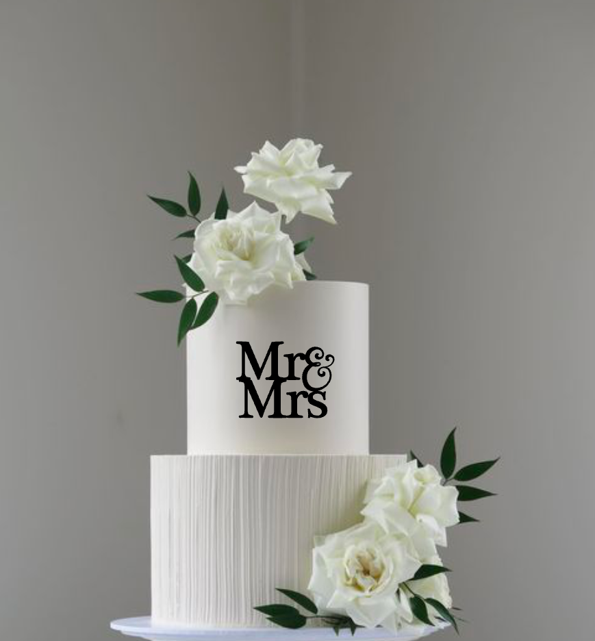 Toper za vjenčanje – Mr & Mrs, crni akril