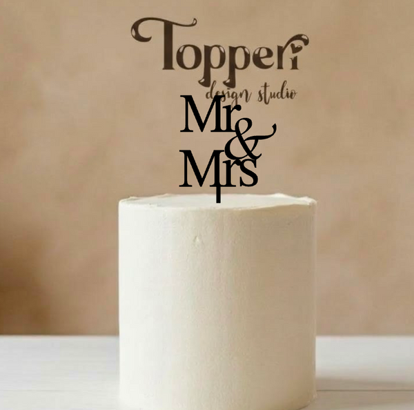 Toper za vjenčanje – Mr & Mrs, klasični serif
