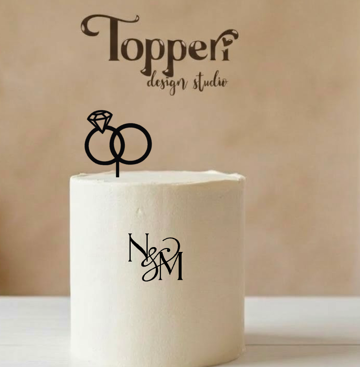 Toper za vjenčanje – prsteni i monogram inicijala
