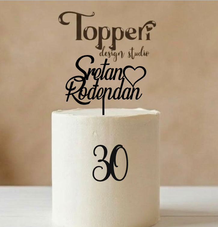 Set topera za 30. rođendan – Sretan rođendan sa srcem i broj 30
