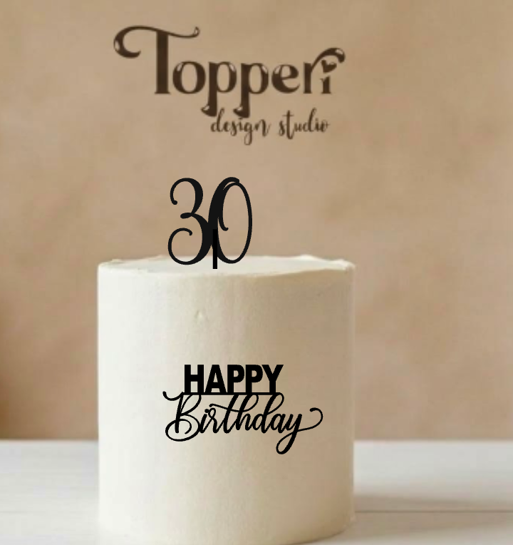 Set topera za 30. rođendan – broj 30 i Happy Birthday
