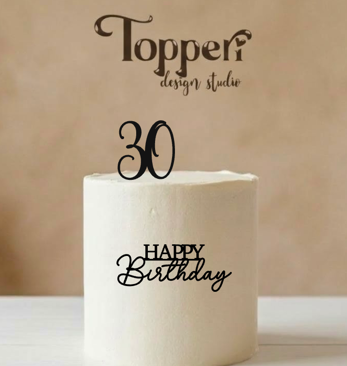 Set topera za 30. rođendan – broj 30 i Happy Birthday natpis