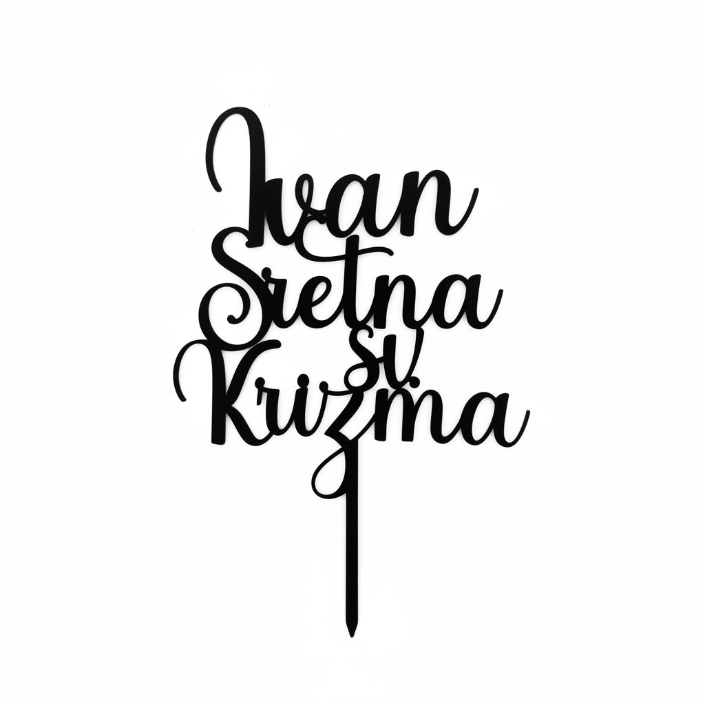 Personalizirani pleksiglas toper – ime Sretna Sv. Krizma