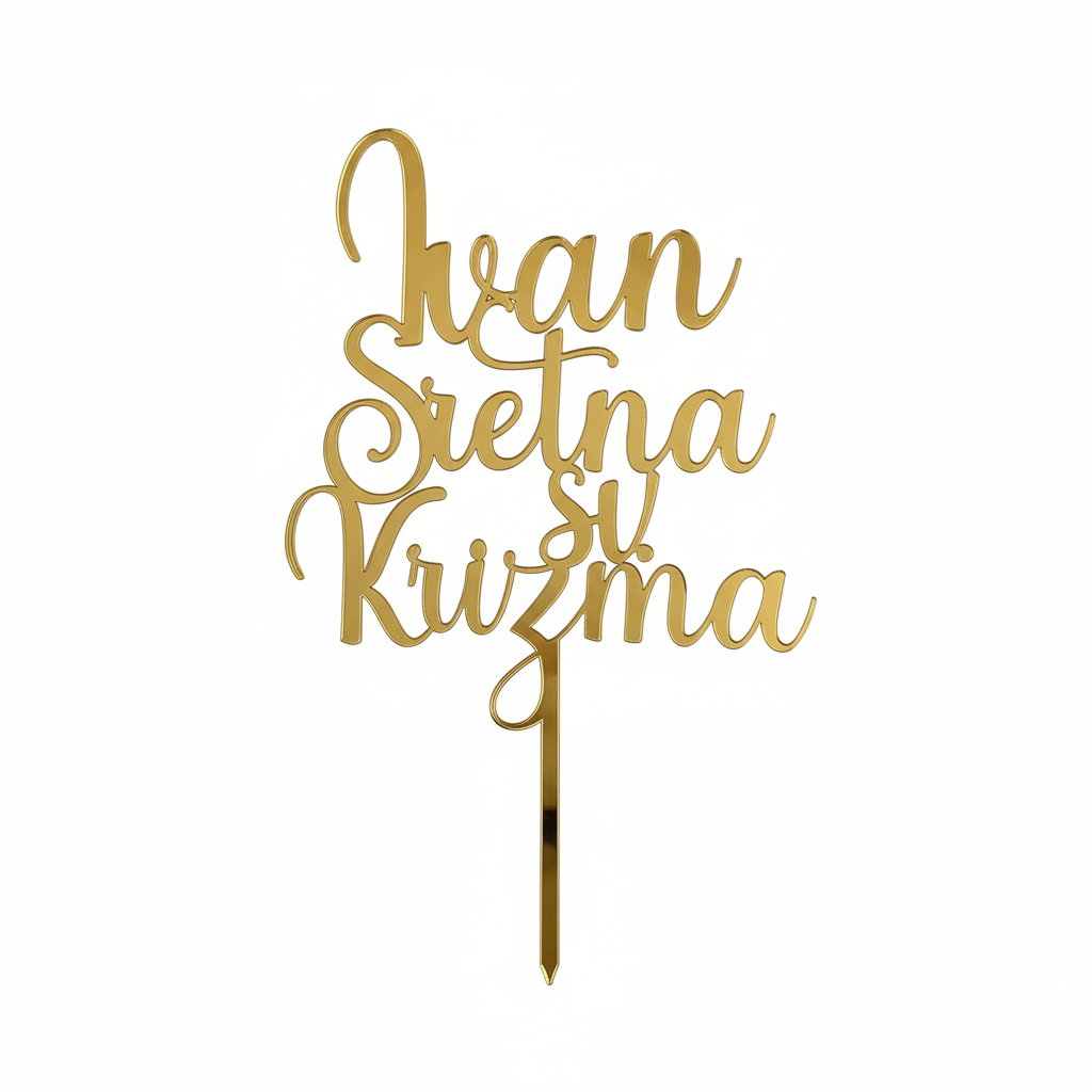 Personalizirani pleksiglas toper – ime Sretna Sv. Krizma