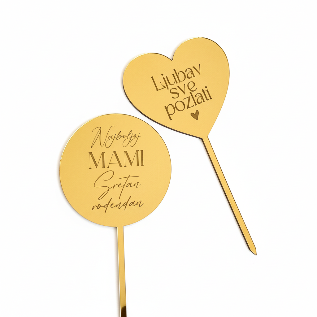 Pleksiglas toper s graviranom porukom – personalizirani toper