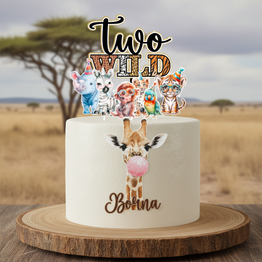 Two Wild safari rođendanski topper set