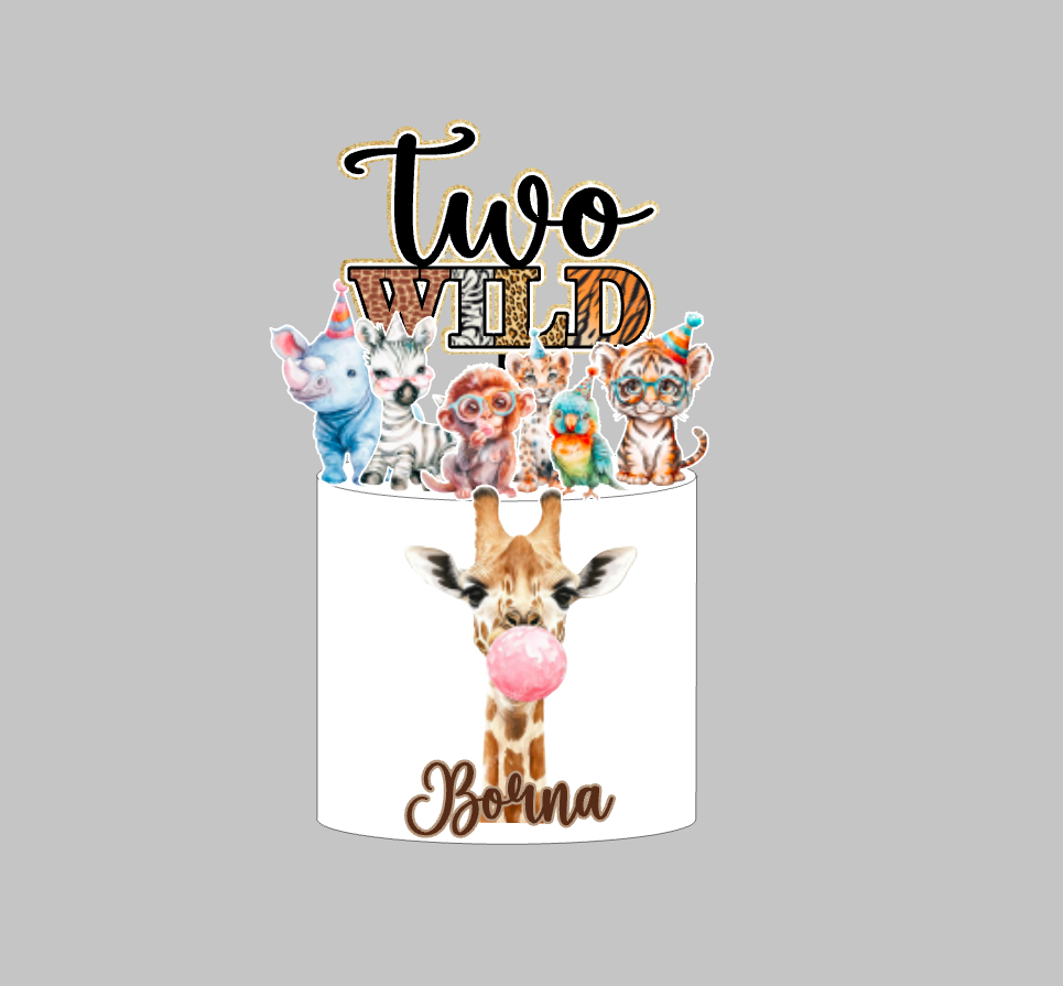Two Wild safari cake topper za 2. rođenda