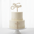 Baptism name and cross set on cake 2 - updated