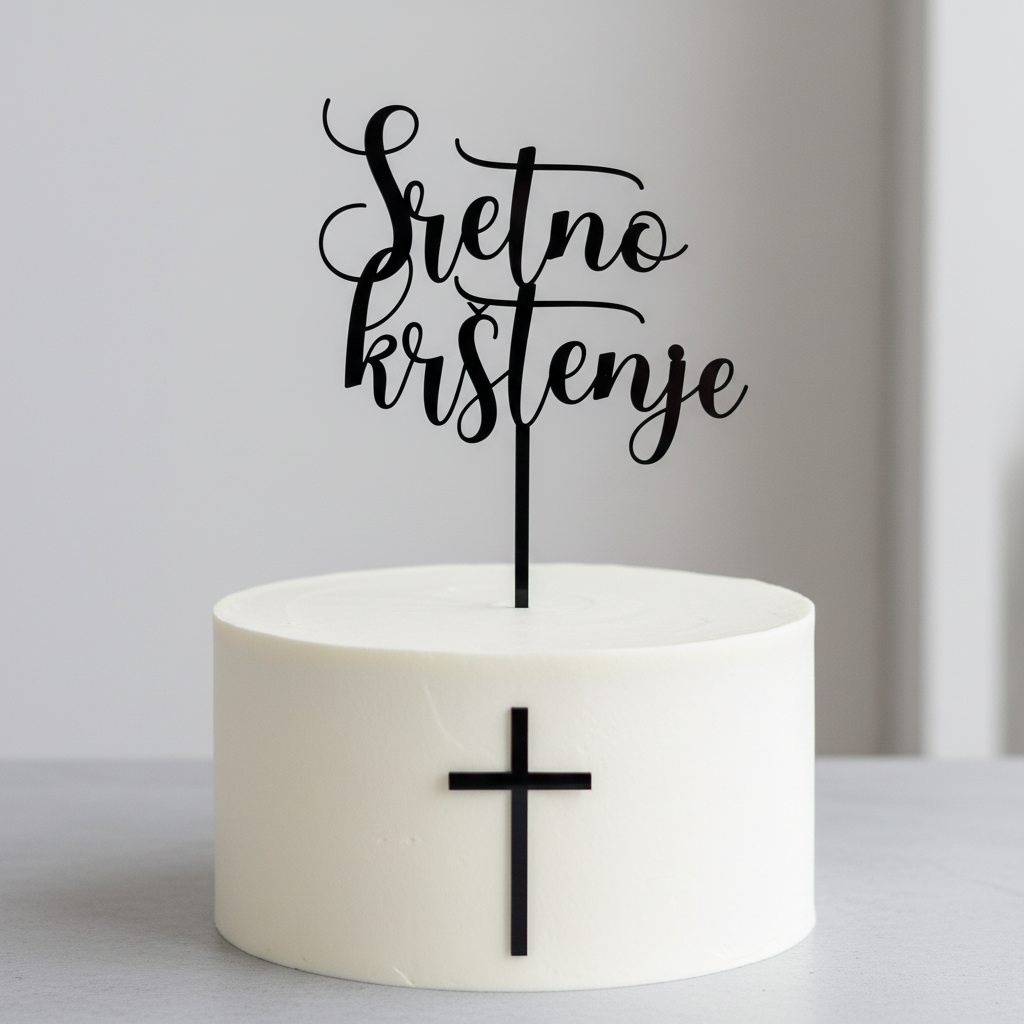 Black Topper on Top with Black Cross in Middle