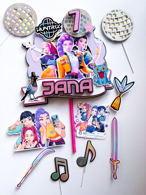Huntrix K-pop Demon Hunters personalizirani set topera za tortu