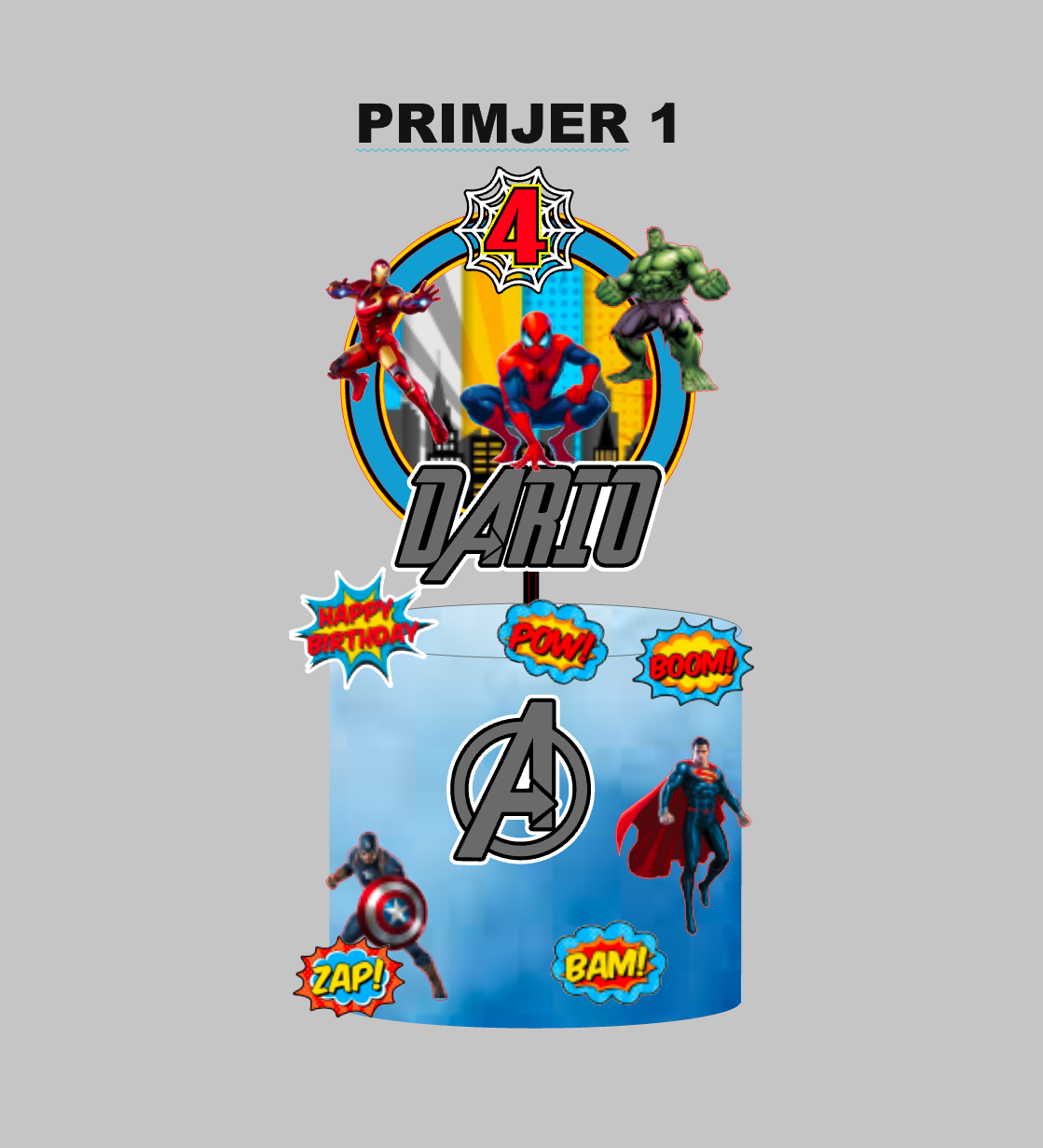 Marvel shaker set topera za tortu – Spiderman, Hulk i Iron Man