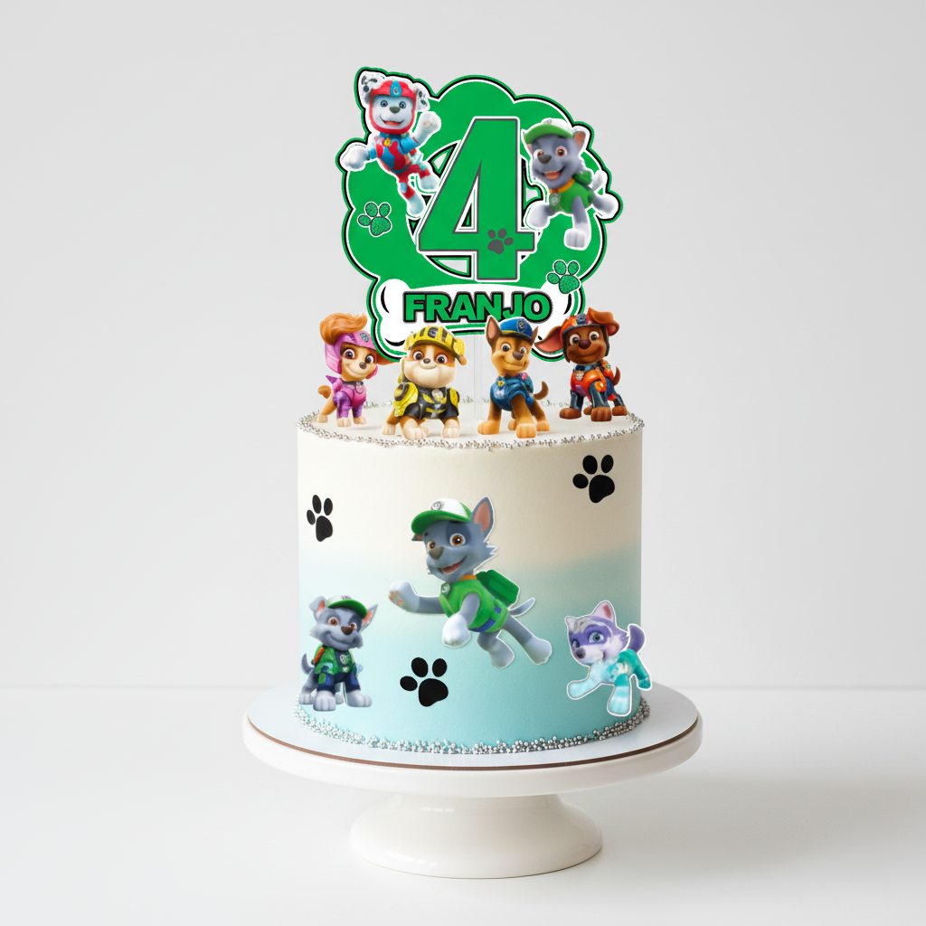 Paw Patrol 3D topper za tortu s brojem