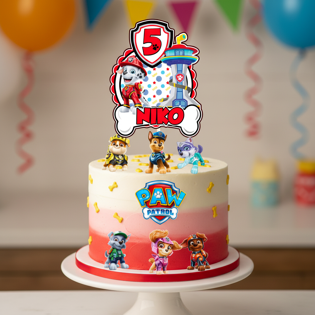 Paw Patrol Marshall personalizirani toper za tortu s imenom i brojem