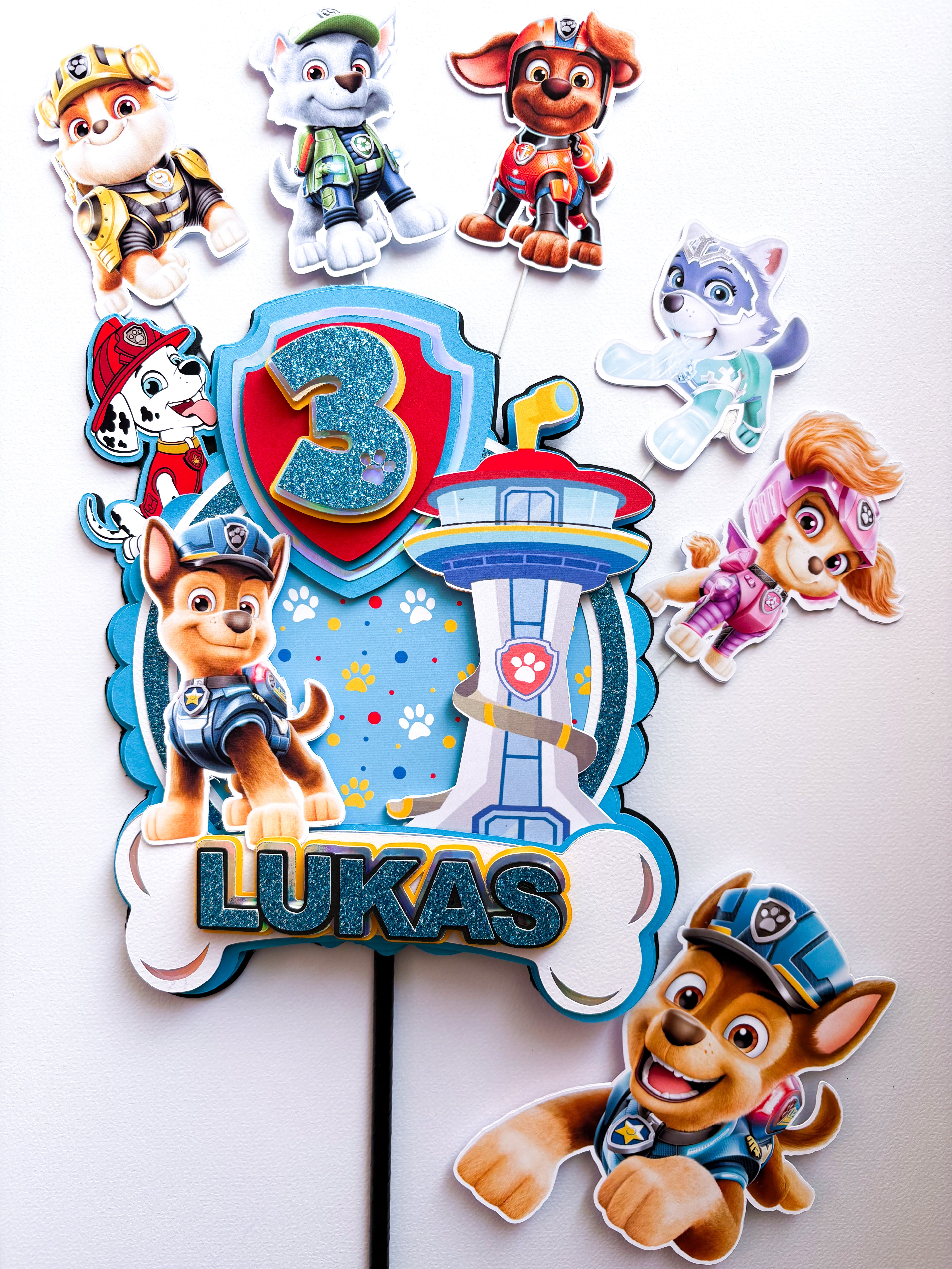 Paw Patrol personalizirani toper za tortu s imenom i brojem