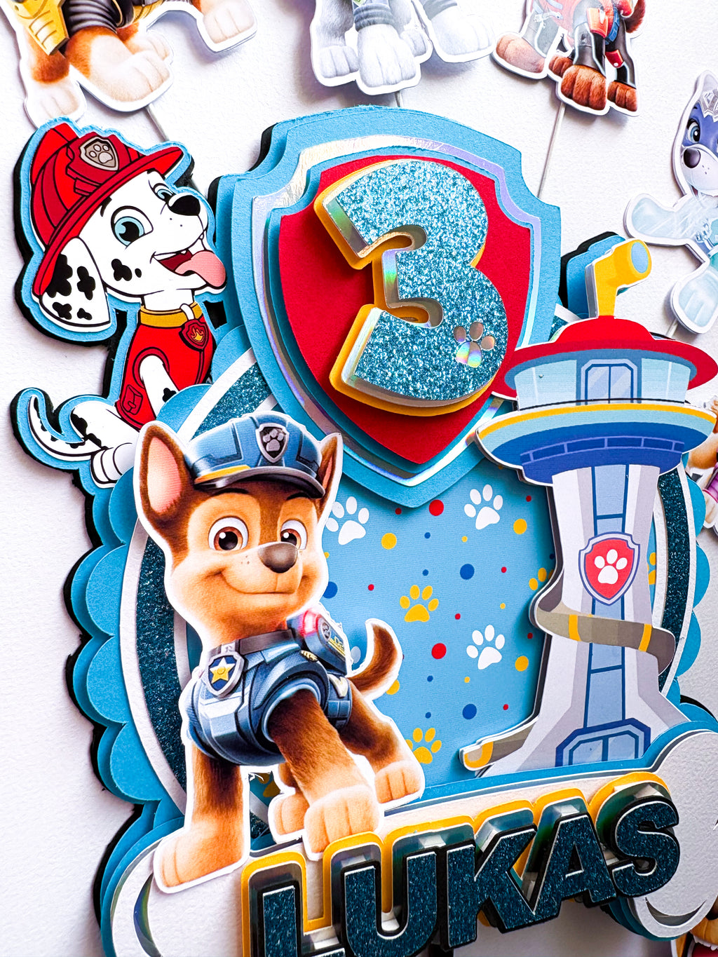 Paw Patrol rođendanska dekoracija torte s topperima