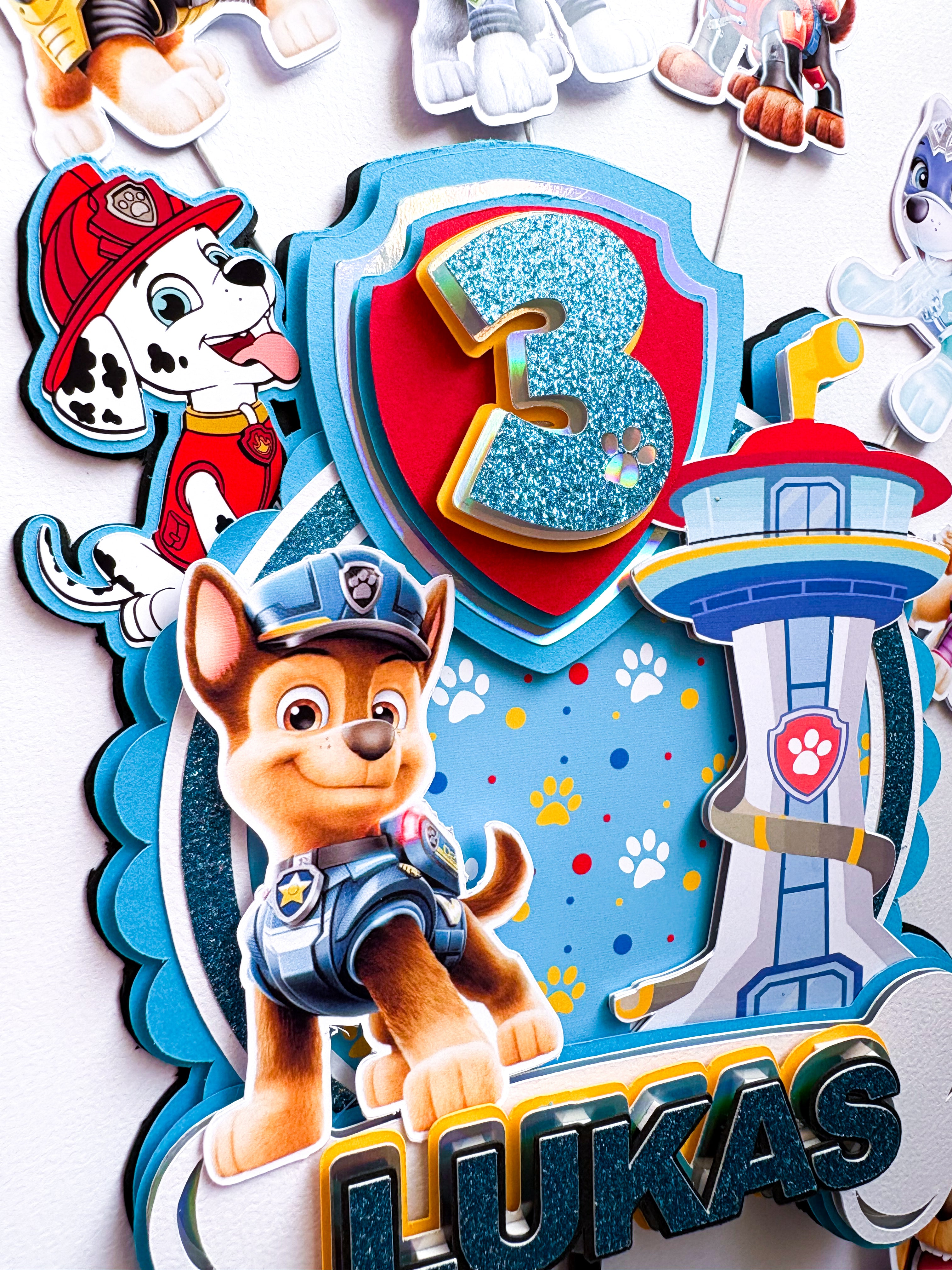 Paw Patrol rođendanska dekoracija torte s topperima