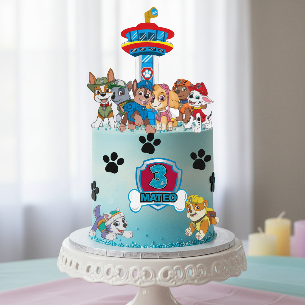 Paw Patrol personalizirani toper za tortu s imenom i brojem