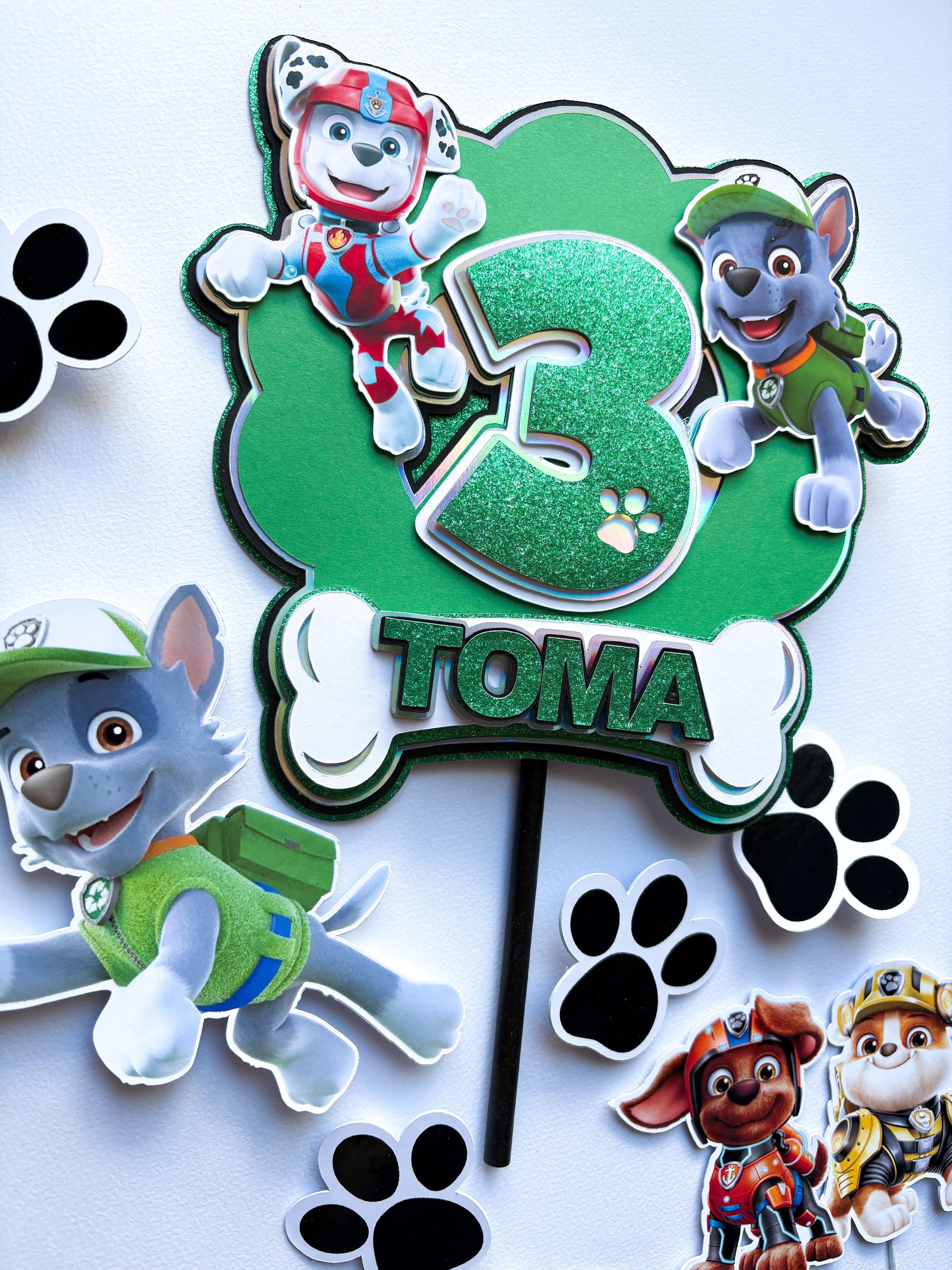 Paw Patrol personalizirani toper za tortu s imenom i brojem