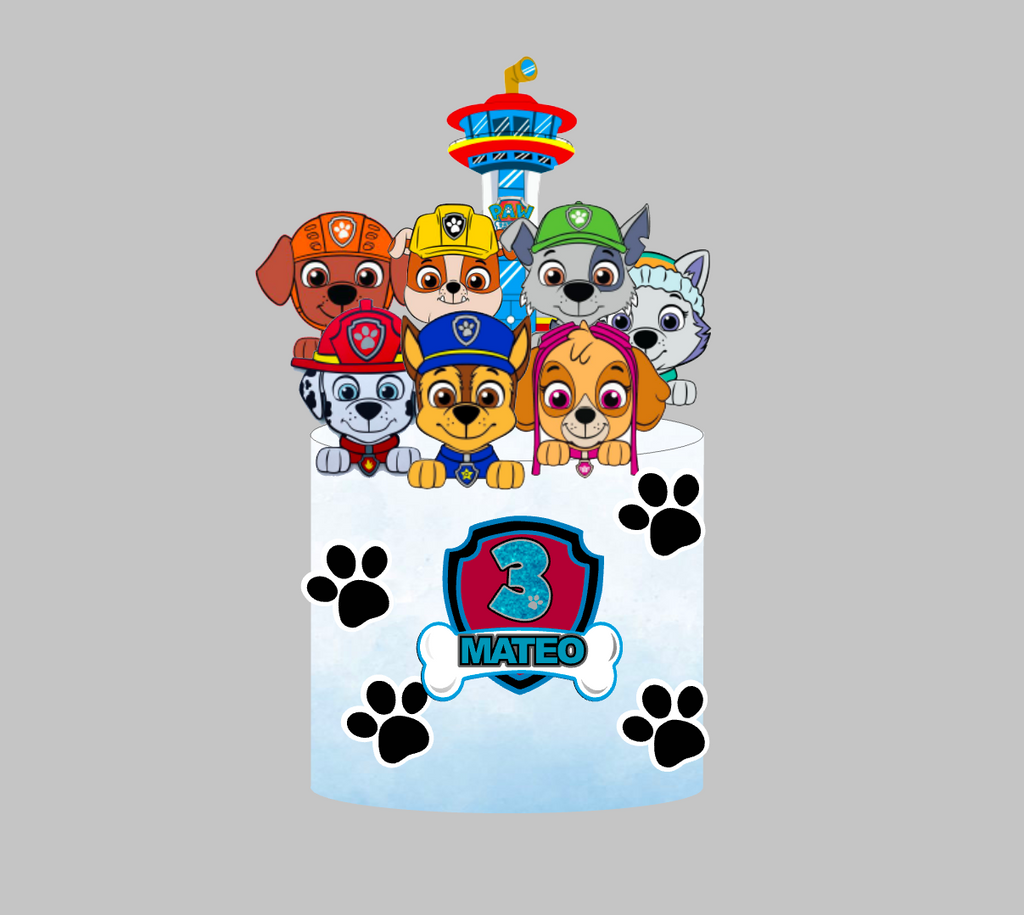 Paw Patrol personalizirani toper za tortu s imenom i brojem