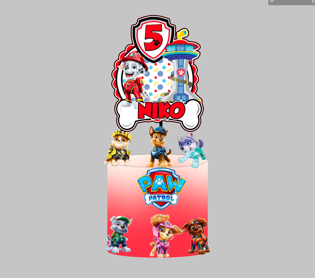 Paw Patrol Marshall broj i ime topper za tortu