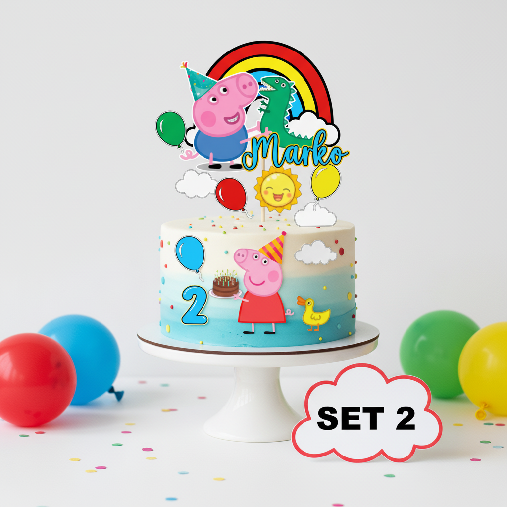 Peppa Pig boys cake topper SET 2