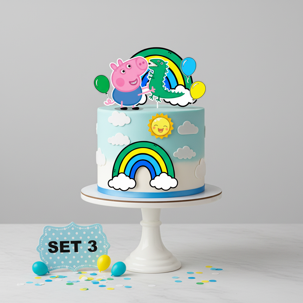 Peppa Pig boys cake topper SET 3