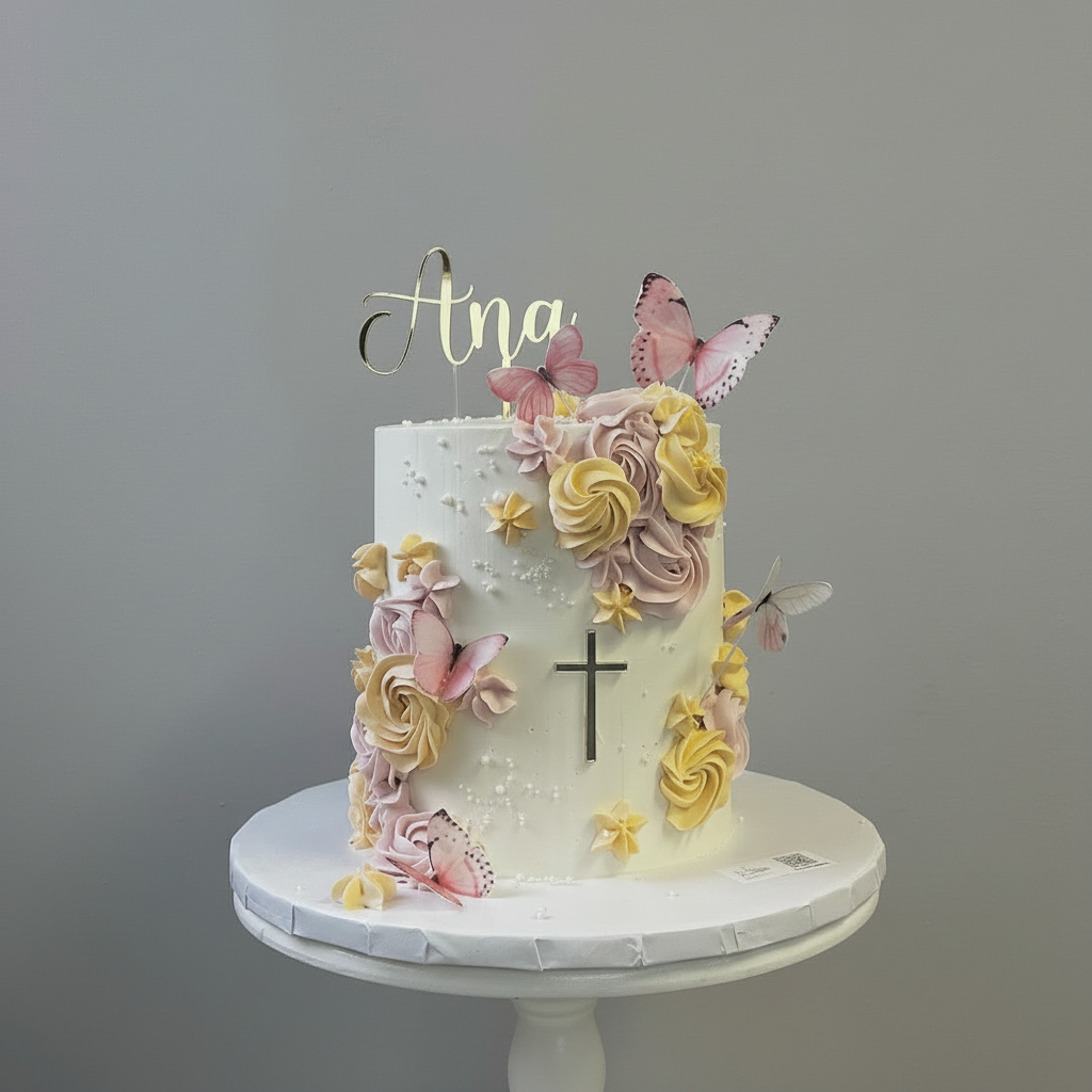 Personalized name topper on elegant cake 4