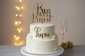Personalized topper with proportional Lucia name
