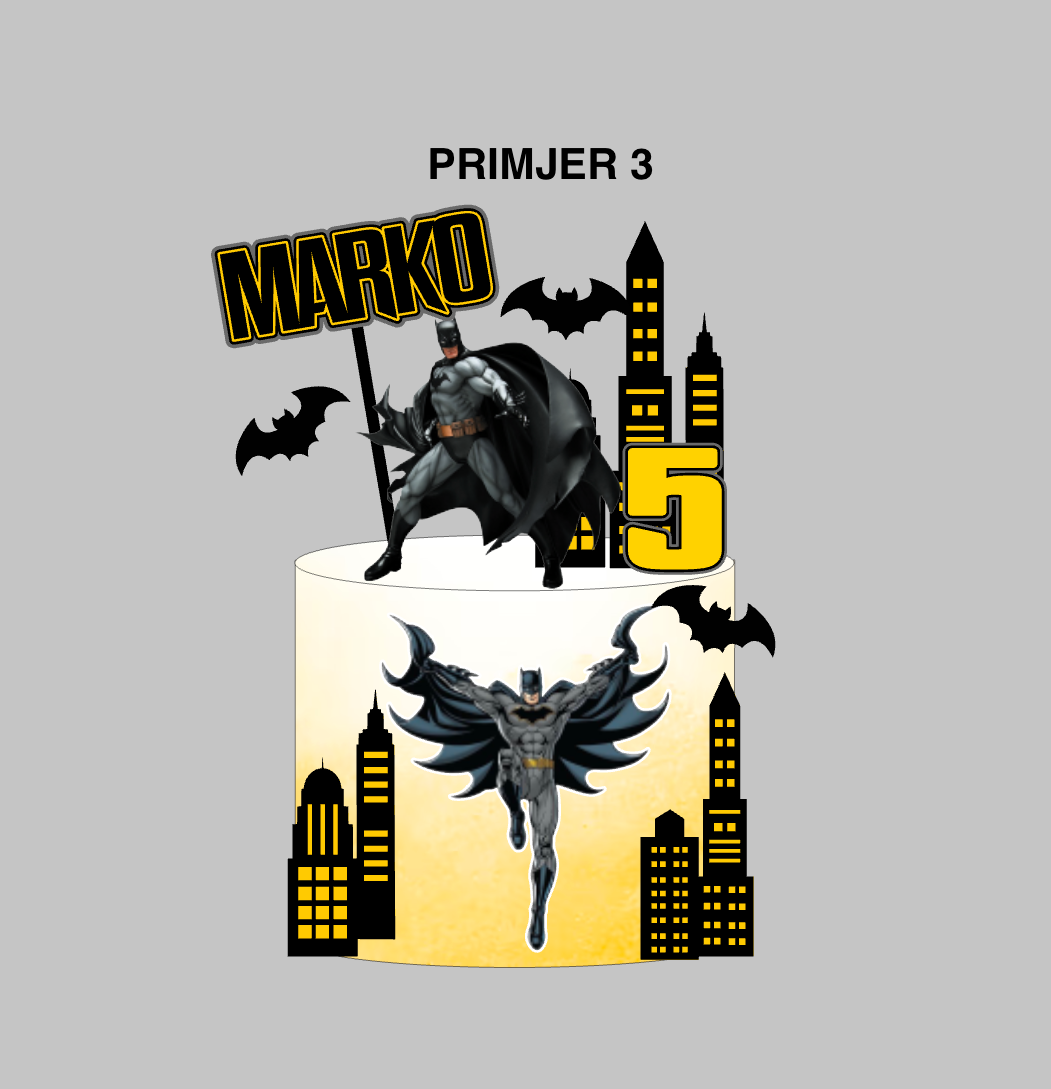 Batman tematski set topera za tortu