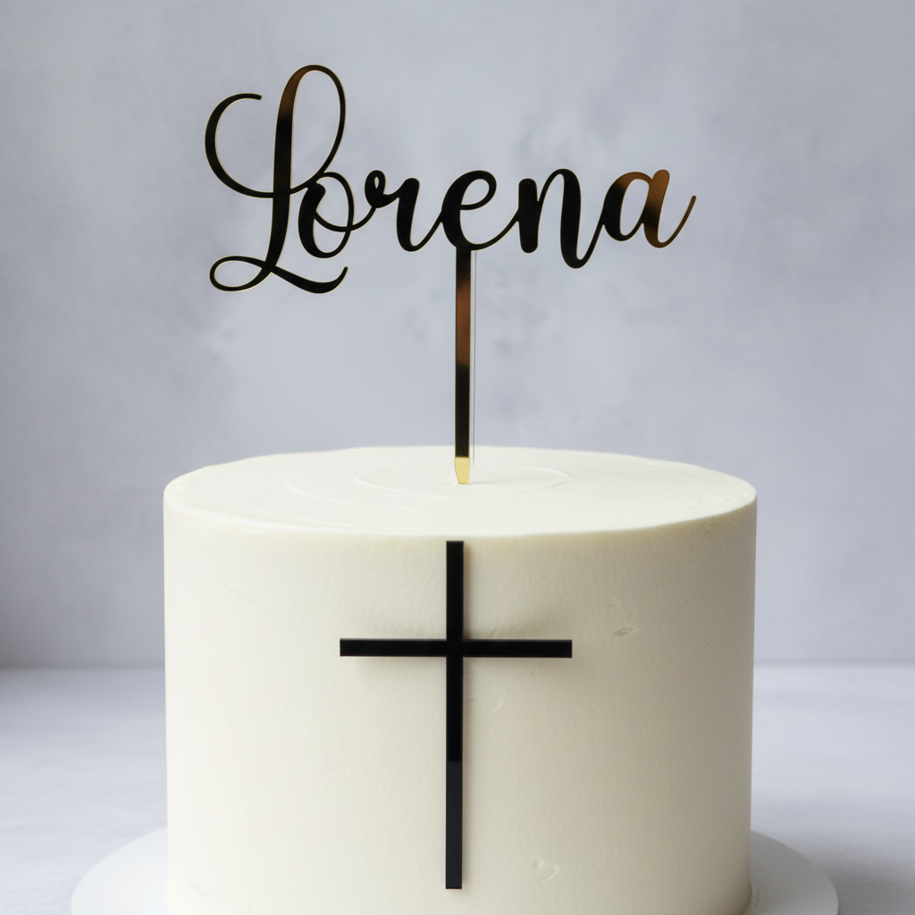 Shiny Black Topper with Square-Bottom Cross