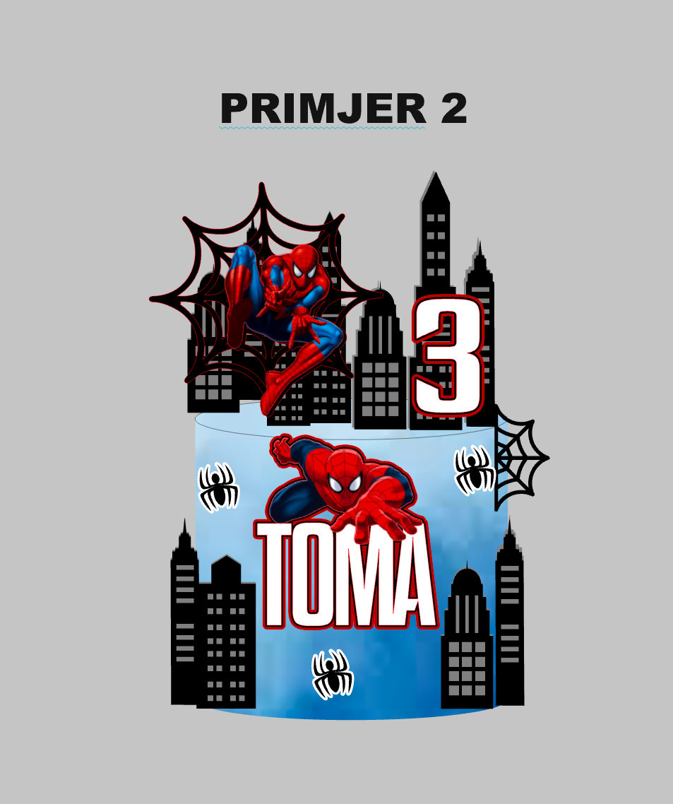 Marvel Spiderman dekoracija za rođendansku tortu