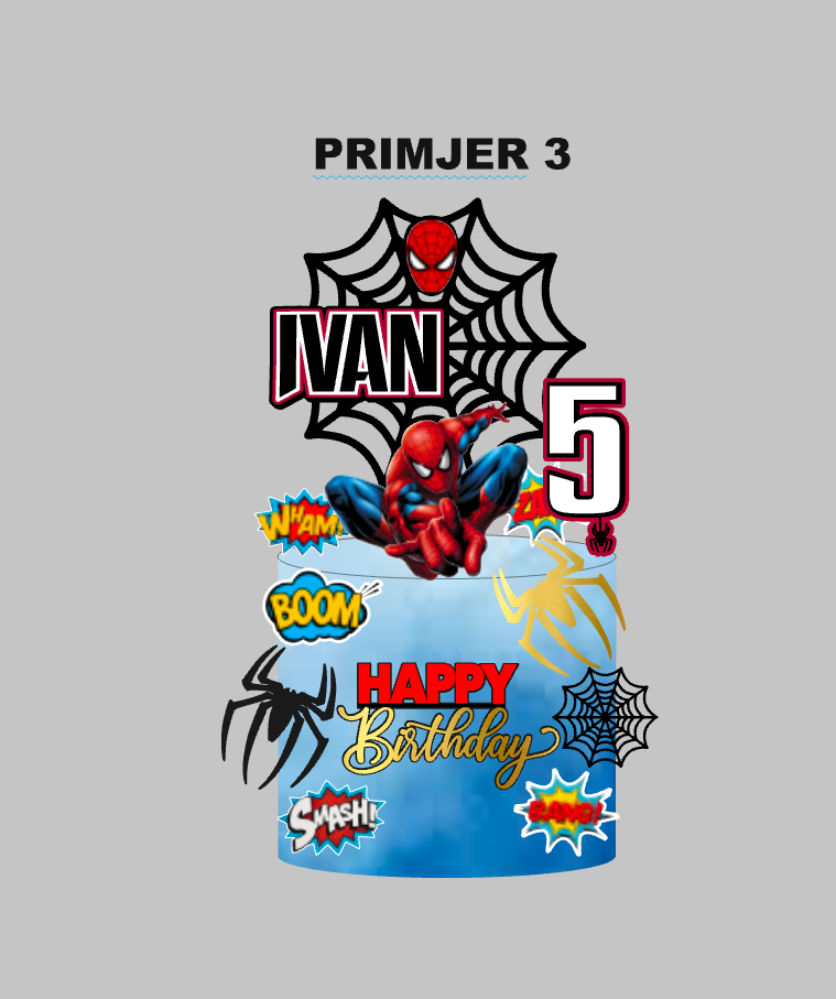 Spiderman tematski set topera za tortu