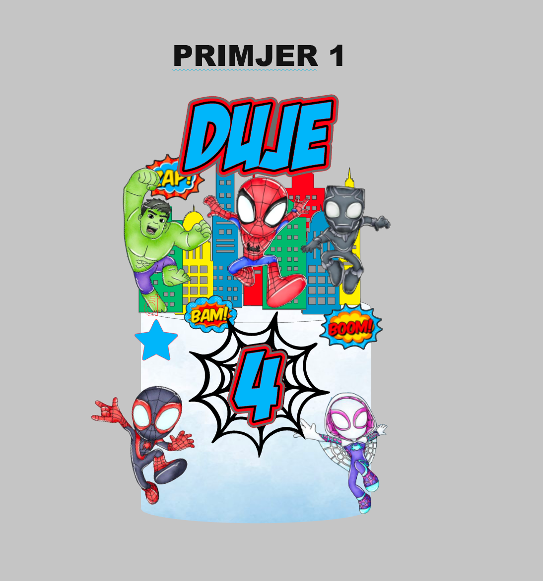 Spidey i ekipa personalizirani toper za tortu s imenom