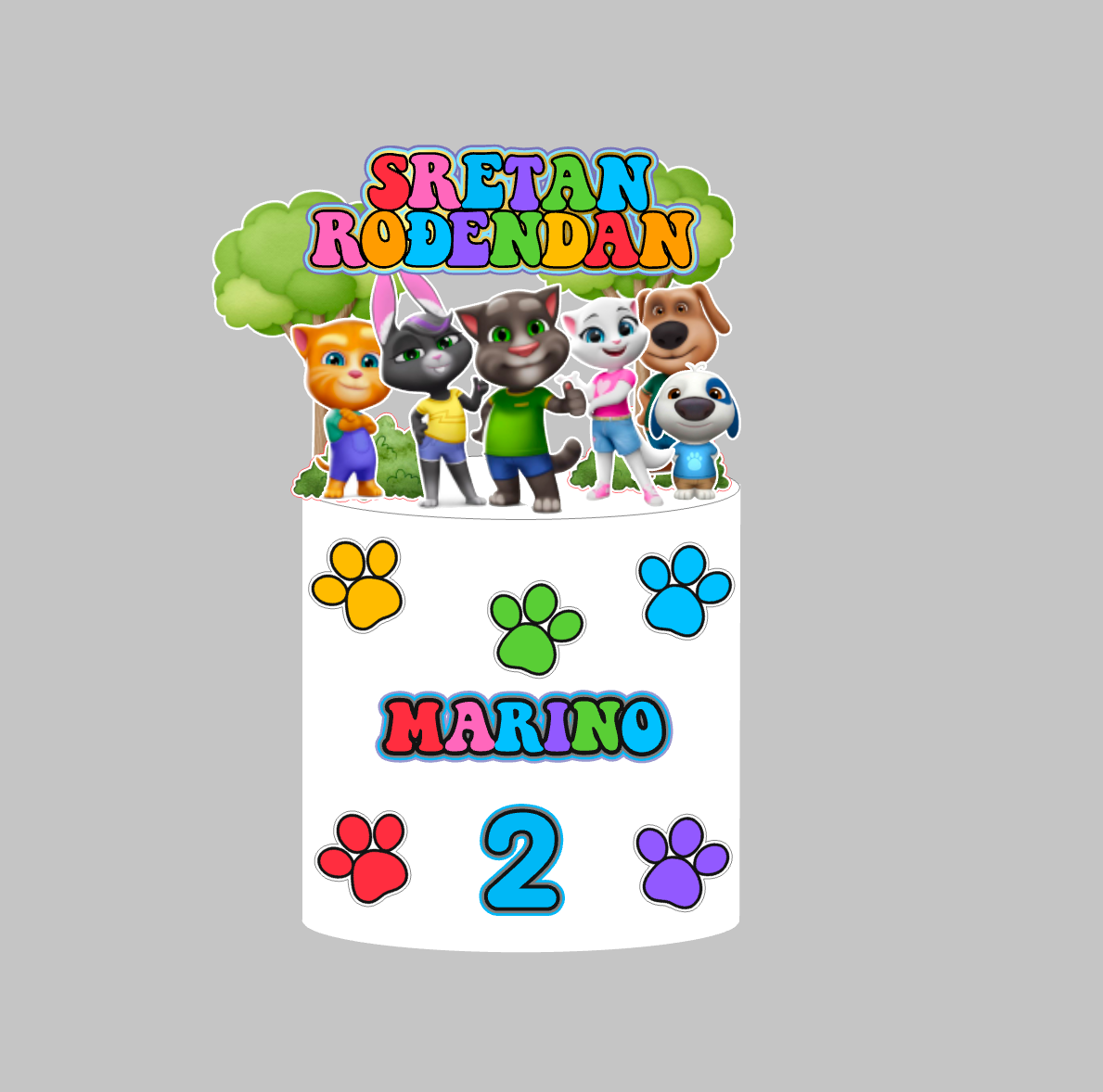 Talking Tom & Friends Toper za Tortu – Personalizirana Dekoracija za Rođendan