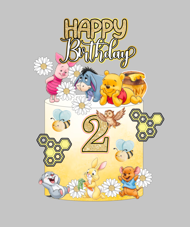 Winnie the Pooh Toper za Tortu – Personalizirani Disney Set Dekoracija za Rođendan